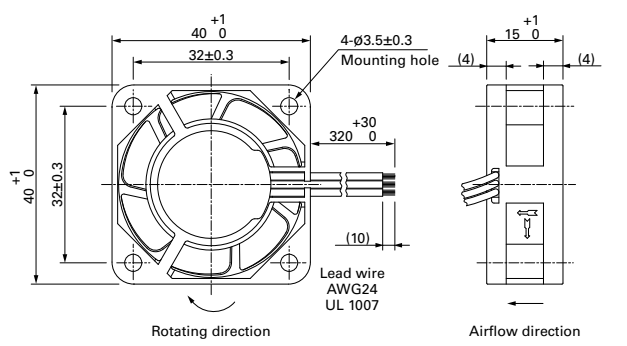 山洋軸流風扇109P0424H701產(chǎn)品尺寸圖