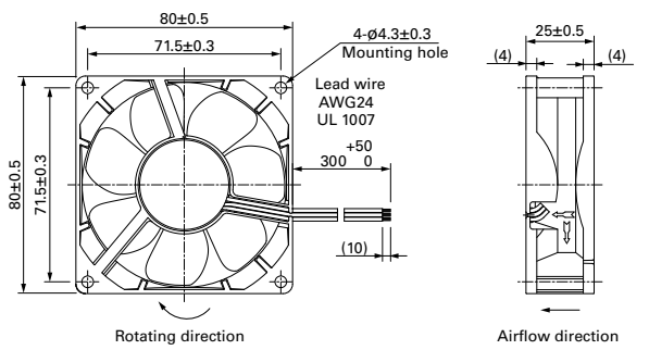 山洋軸流風(fēng)扇9A0812G4D011產(chǎn)品尺寸圖 山洋軸流風(fēng)扇9A0812G4D011產(chǎn)品尺寸圖