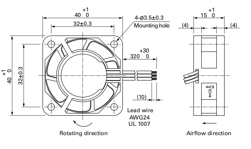 山洋軸流風(fēng)扇109P0412H701產(chǎn)品尺寸圖