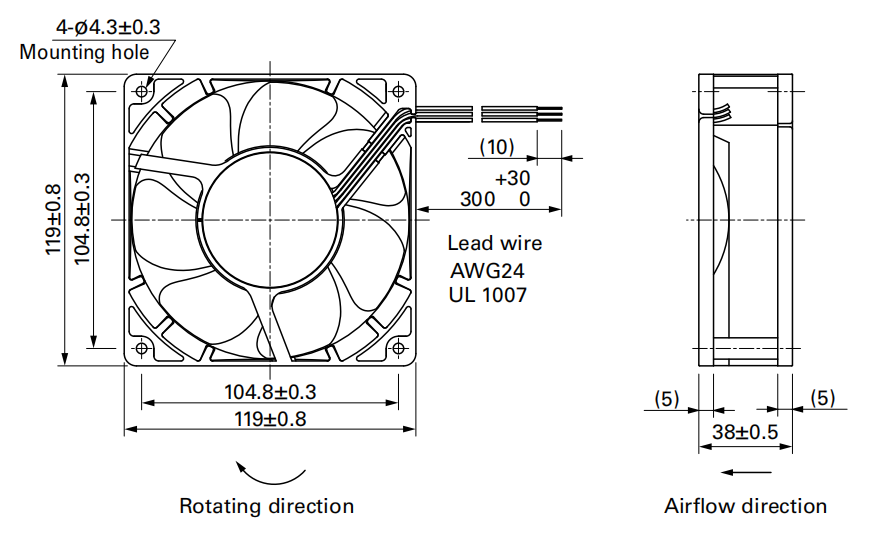 山洋軸流風(fēng)扇9G1212G1011產(chǎn)品尺寸圖 山洋軸流風(fēng)扇9G1212G1011產(chǎn)品尺寸圖