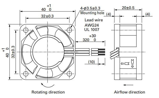 山洋軸流風(fēng)扇109P0424H601產(chǎn)品尺寸圖 山洋軸流風(fēng)扇109P0424H601產(chǎn)品尺寸圖